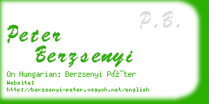 peter berzsenyi business card